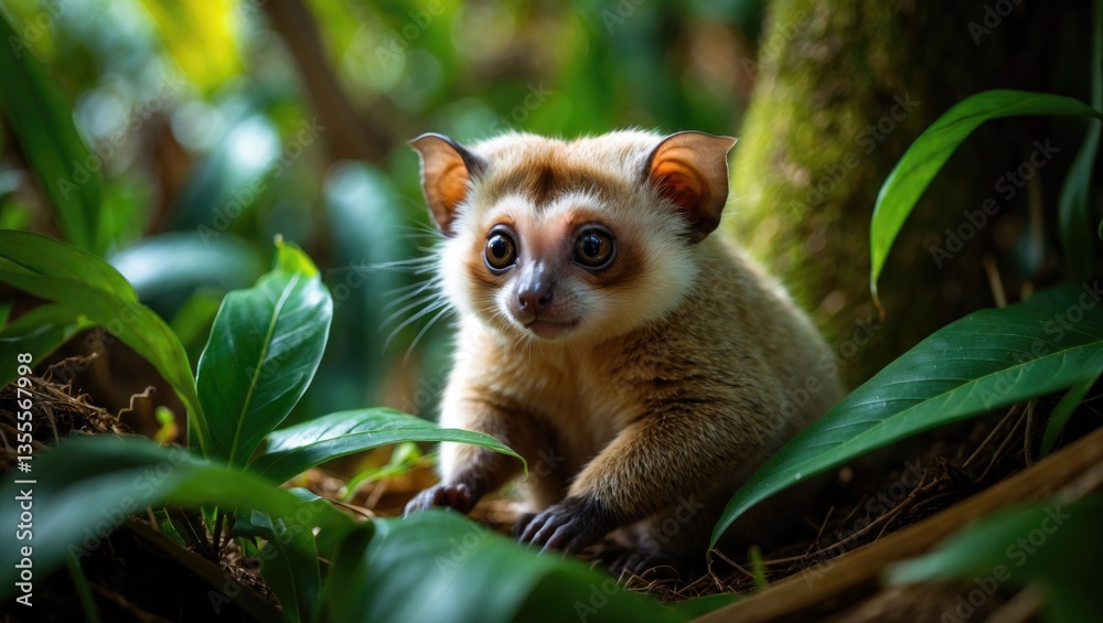 Fototapeta premium Adorable Slow Loris image capture