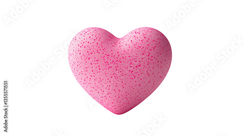 flying pink hearts shaped 3d render icon on png