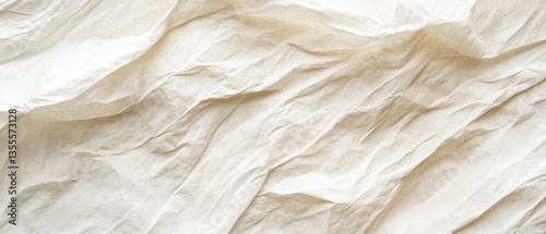 Soft Cream Crumpled Paper Background Texture Ideal for Art, Design and Commercial Use