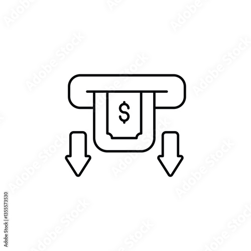 Withdrawal icon design with white background stock illustration
