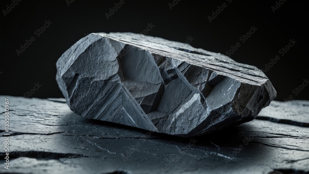 Naklejka premium iron ore rocks, set against a black background, utilized in industry