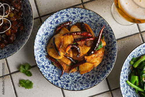 modern chinese food in a fancy restaurant