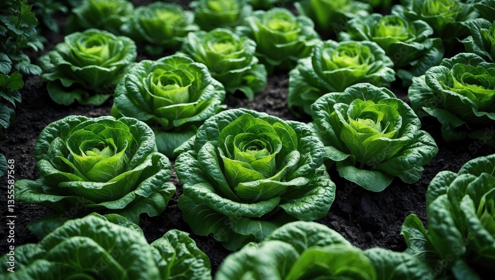 Healthy lettuce thriving in the soil Healthy lettuce thriving in the soil