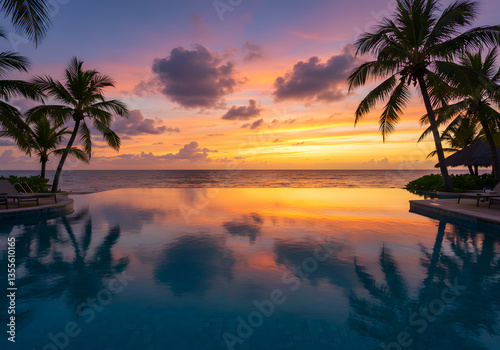 Fototapeta Naklejka Na Ścianę i Meble -  summer vacation travel beach Palm tree