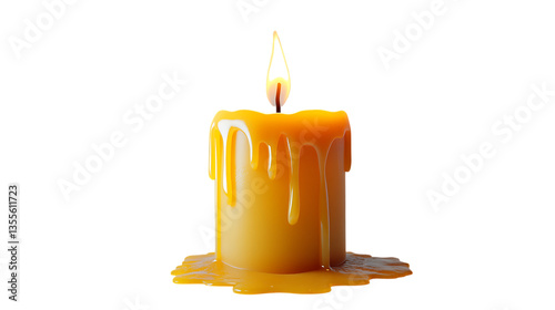 orange candle isolated on png