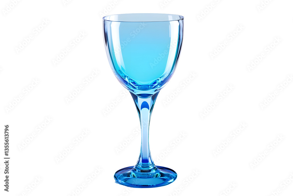 Obraz premium Transparent blue glass on white background