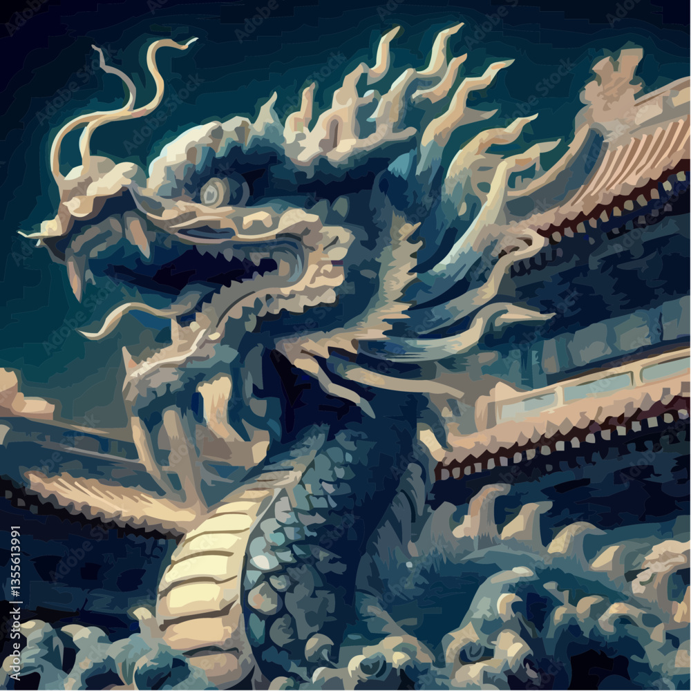 Fototapeta premium an artistic image of a chinese dragon 43