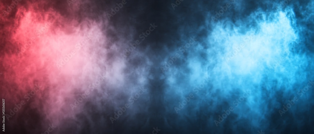 Fototapeta premium Red Blue Smoke Cloudscape.