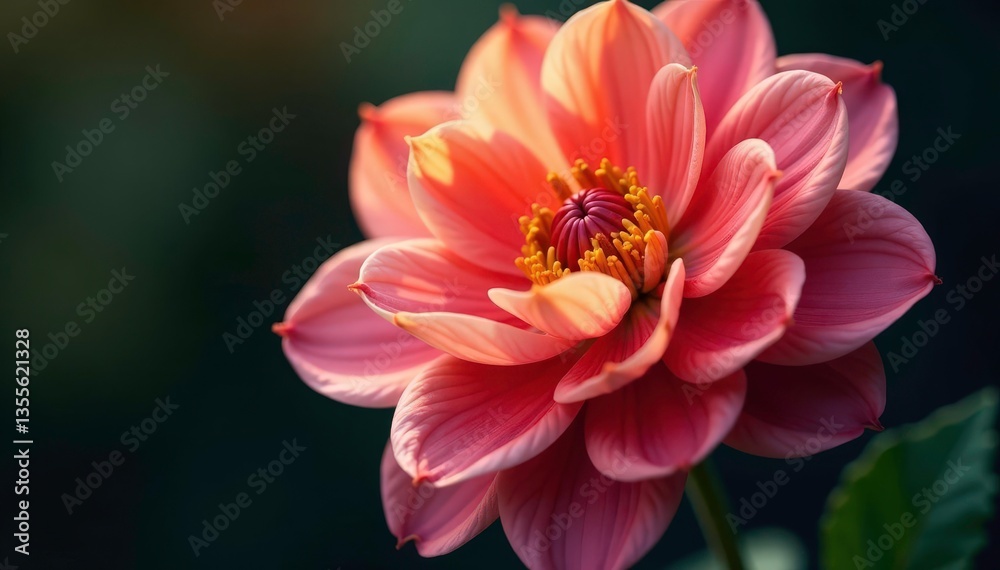 Intricate, late-blooming flower unfolding its petals , late bloom, detail Intricate, late-blooming flower unfolding its petals , late bloom, detail