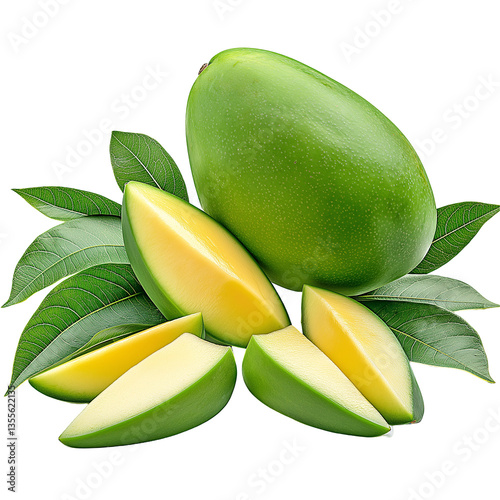 Wallpaper Mural Organic Ripe Mango Slices: Tropical Juicy Delight in Fresh Seasonal Vibrancy Torontodigital.ca