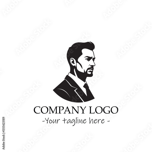 a man silhouette black and white for logo company vector image