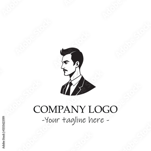 a man silhouette black and white for logo company vector image