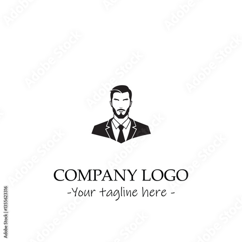 a man silhouette black and white for logo company vector image