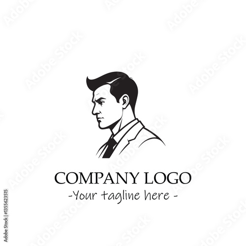 a man silhouette black and white for logo company vector image