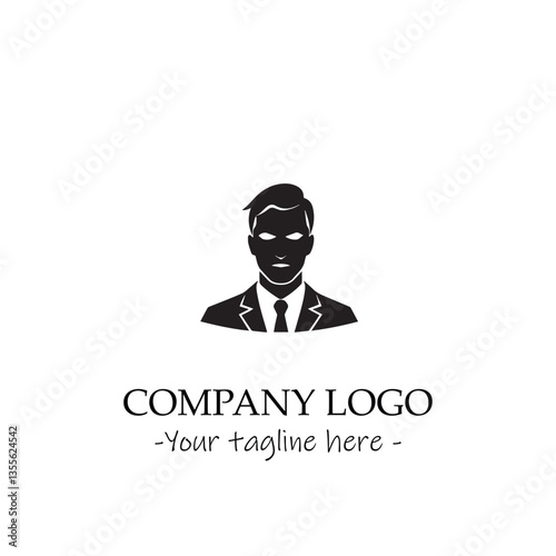 a man silhouette black and white for logo company vector image