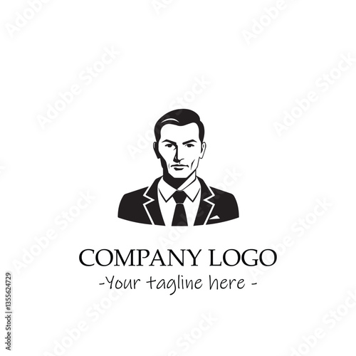 a man silhouette black and white for logo company vector image