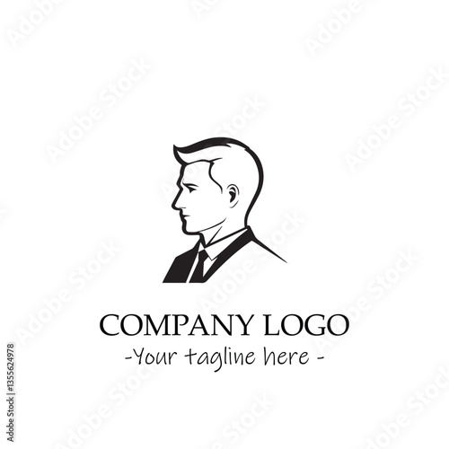 a man silhouette black and white for logo company vector image