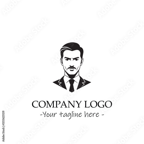 a man silhouette black and white for logo company vector image