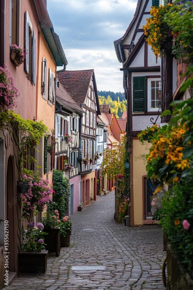 Naklejka premium The quaint Old Town of Mosbach in Germany offers a delightful experience for visitors.