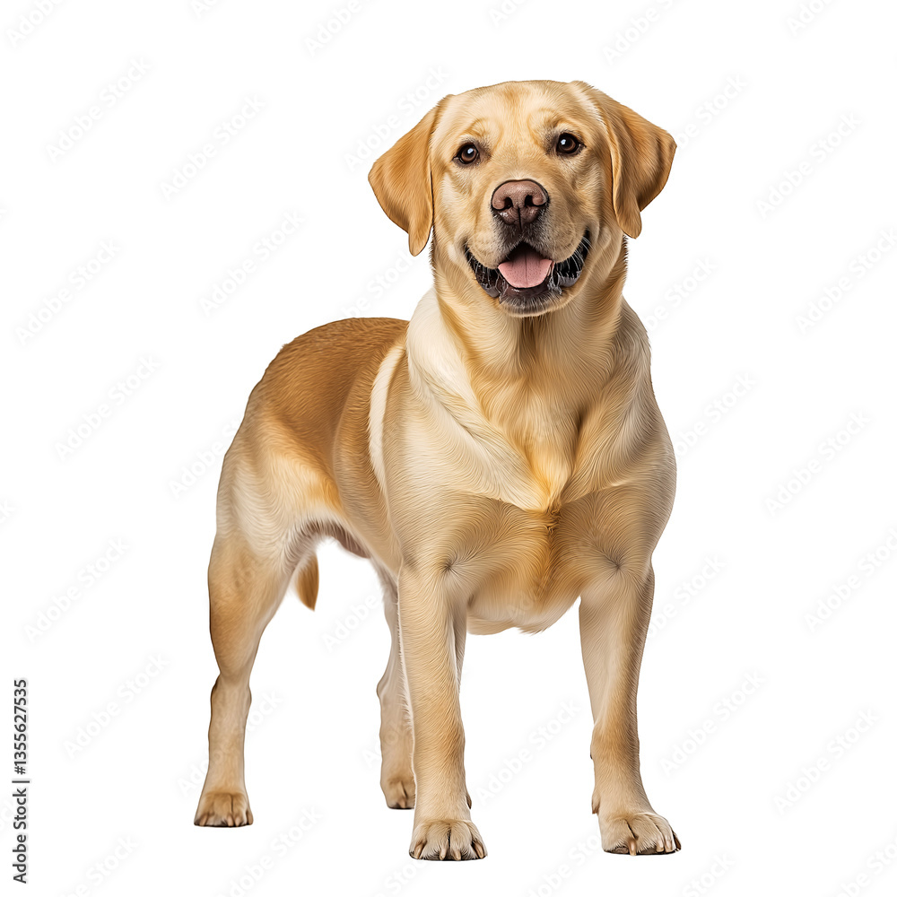 Obraz premium Friendly Yellow Labrador Dog Enjoying Outdoor Playtime – Cute, Happy, and Loyal Companion