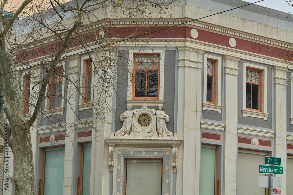 Historic Building Facade with Ornate Details Historic Building Facade with Ornate Details