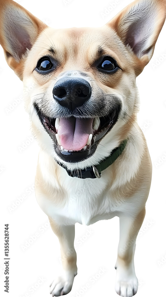 Happy Smiling Dog Portrait Isolated on Transparent Background Cute Brown Pet Looking Playful Animal Closeup with Funny Face and Tongue Showing in a Joyful and Cheerful Expression Happy Smiling Dog Portrait Isolated on Transparent Background Cute Brown Pet Looking Playful Animal Closeup with Funny Face and Tongue Showing in a Joyful and Cheerful Expression