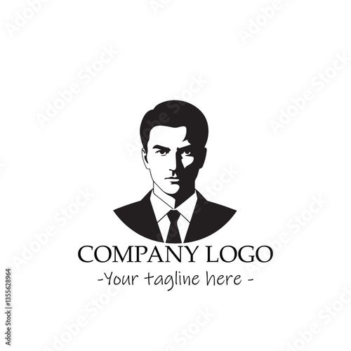 a man silhouette black and white for logo company vector image