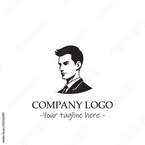 a man silhouette black and white for logo company vector image