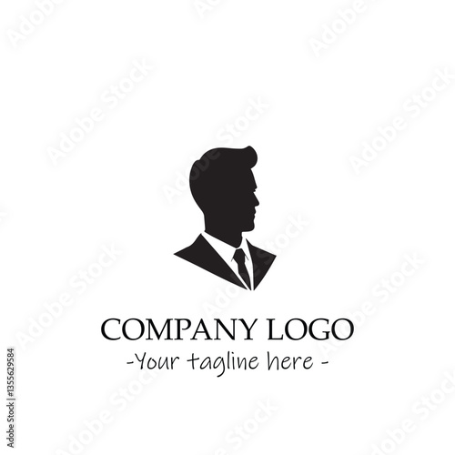 a man silhouette black and white for logo company vector image