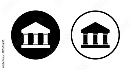 Bank icon logo design. Bank sign and symbol, museum, university