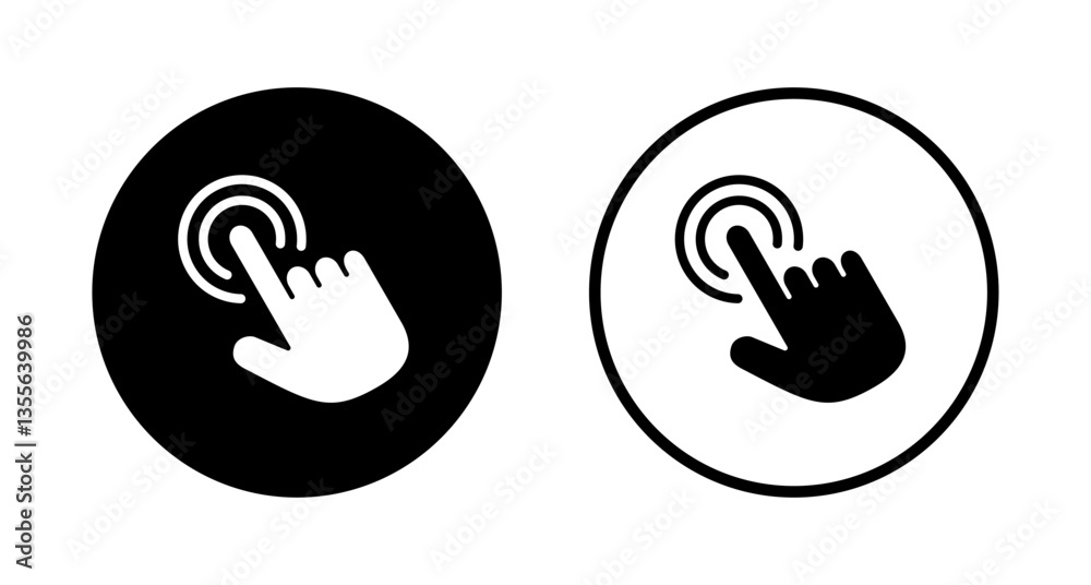 Hand click icon logo design. pointer sign and symbol. hand cursor icon Hand click icon logo design. pointer sign and symbol. hand cursor icon