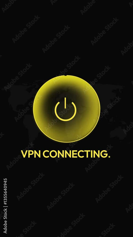 Vpn Animated Connecting VPN vertical 4k animation with green tick and map in the ...