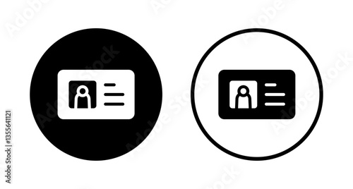 License icon logo design. ID card icon. driver license, staff identification card