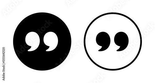 Quote icon logo design. Quotation mark sign and symbol