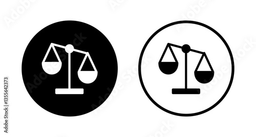 Scales icon logo design. Law scale icon. Justice sign and symbol