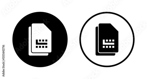 Sim card icon logo design. dual sim card sign and symbol