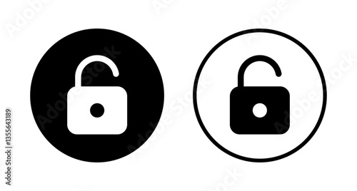 Unlock icon logo design. Unlock sign and symbol. unlocked padlock icon