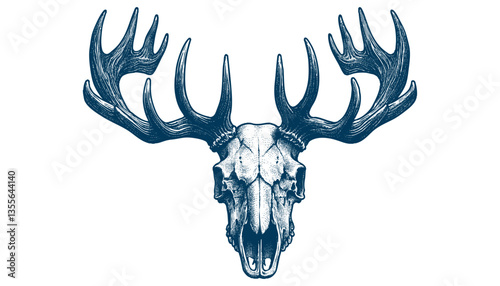 elk skull vector