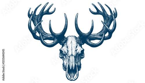 elk skull vector