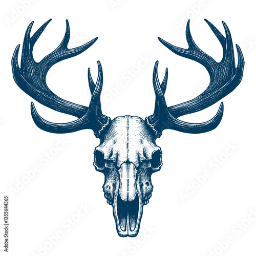 elk skull vector