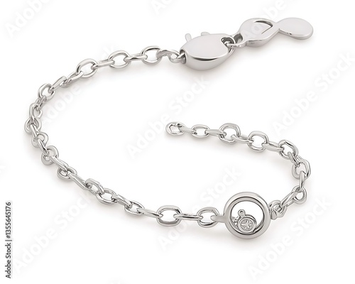 Wallpaper Mural A silver chain with a small diamond pendant hanging from it Torontodigital.ca