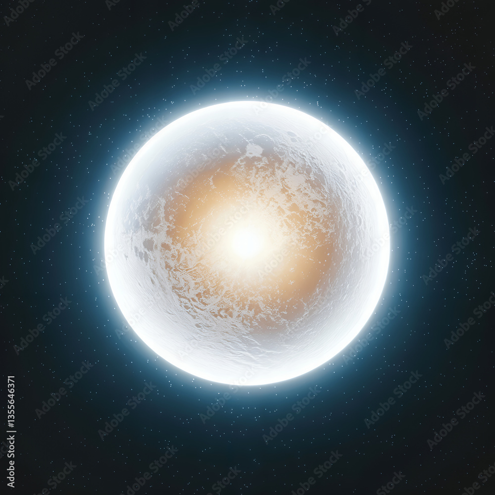 Obraz premium Luminous Celestial Body in a Starry Night Sky