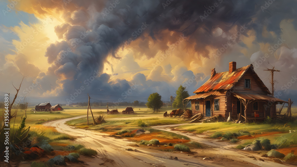 Obraz premium Tornado Activity in Midwest America