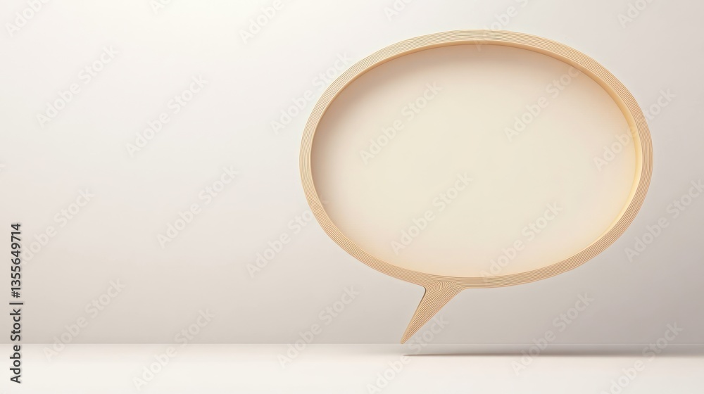 Wooden Speech Bubble Blank Minimalist Design Concept Wooden Speech Bubble Blank Minimalist Design Concept