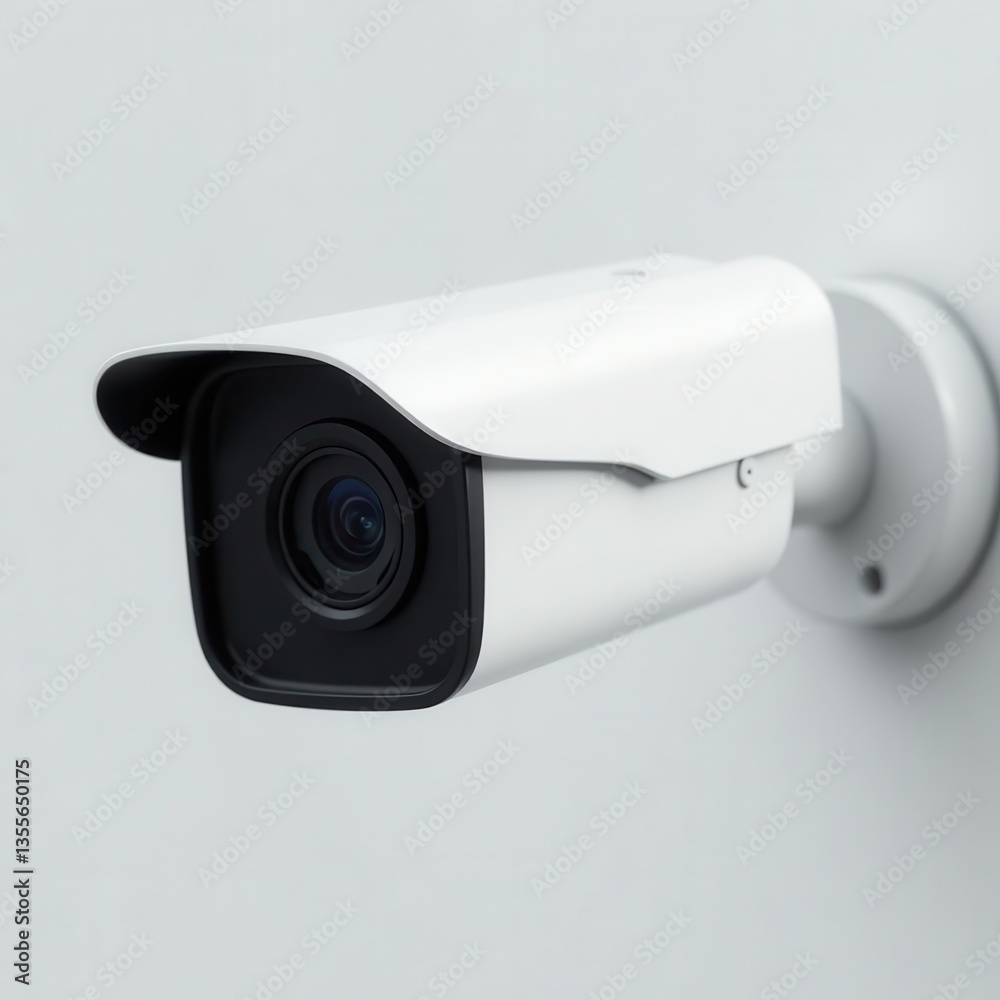A sleek security camera is mounted on a wall observing an urban environment. Its design reflects modern technology dedicated to safety and surveillance in bustling city areas. A sleek security camera is mounted on a wall observing an urban environment. Its design reflects modern technology dedicated to safety and surveillance in bustling city areas.