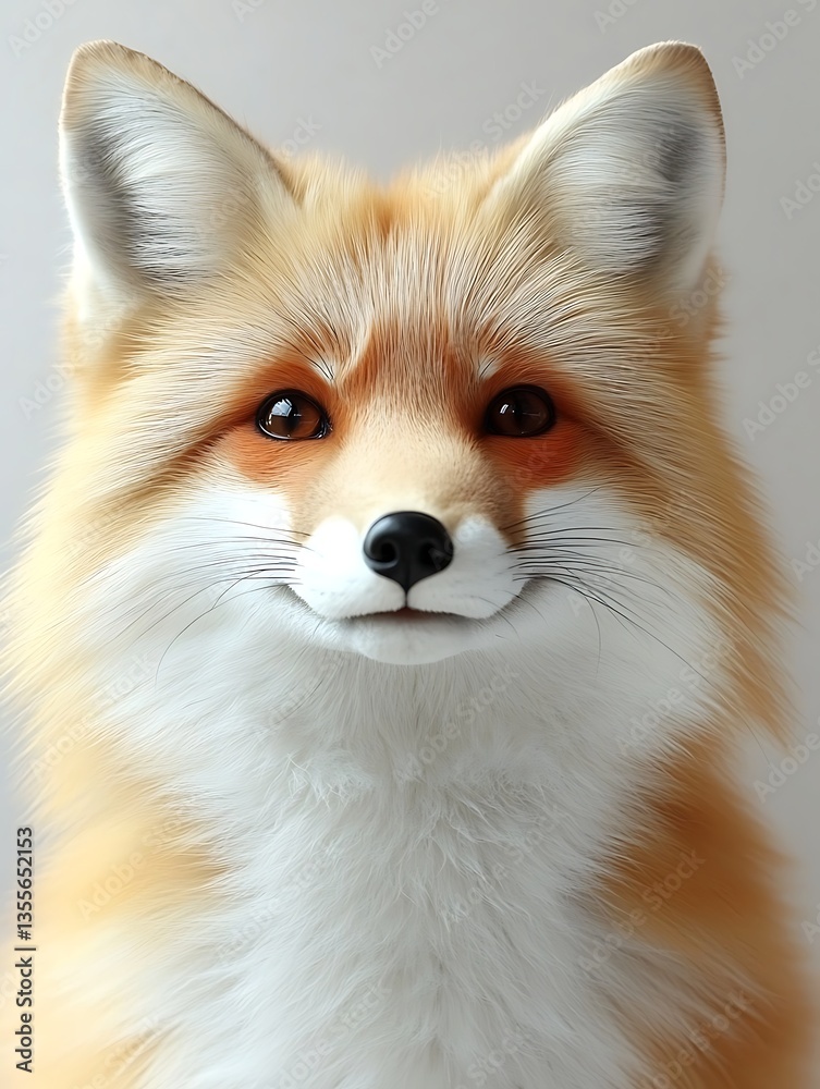 Obraz premium Red Fox Portrait with Soft Fur, and Studio.