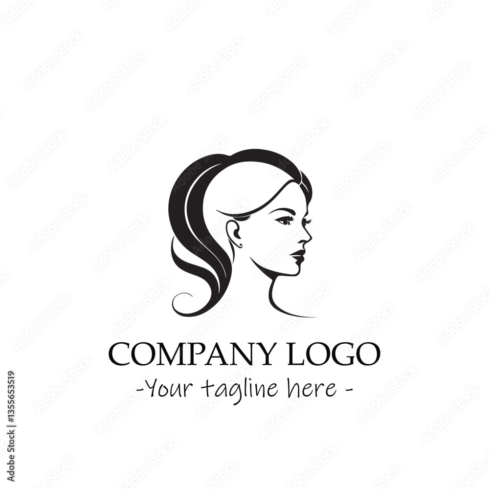 a woman silhouette black and white illustration for logo company vector image a woman silhouette black and white illustration for logo company vector image
