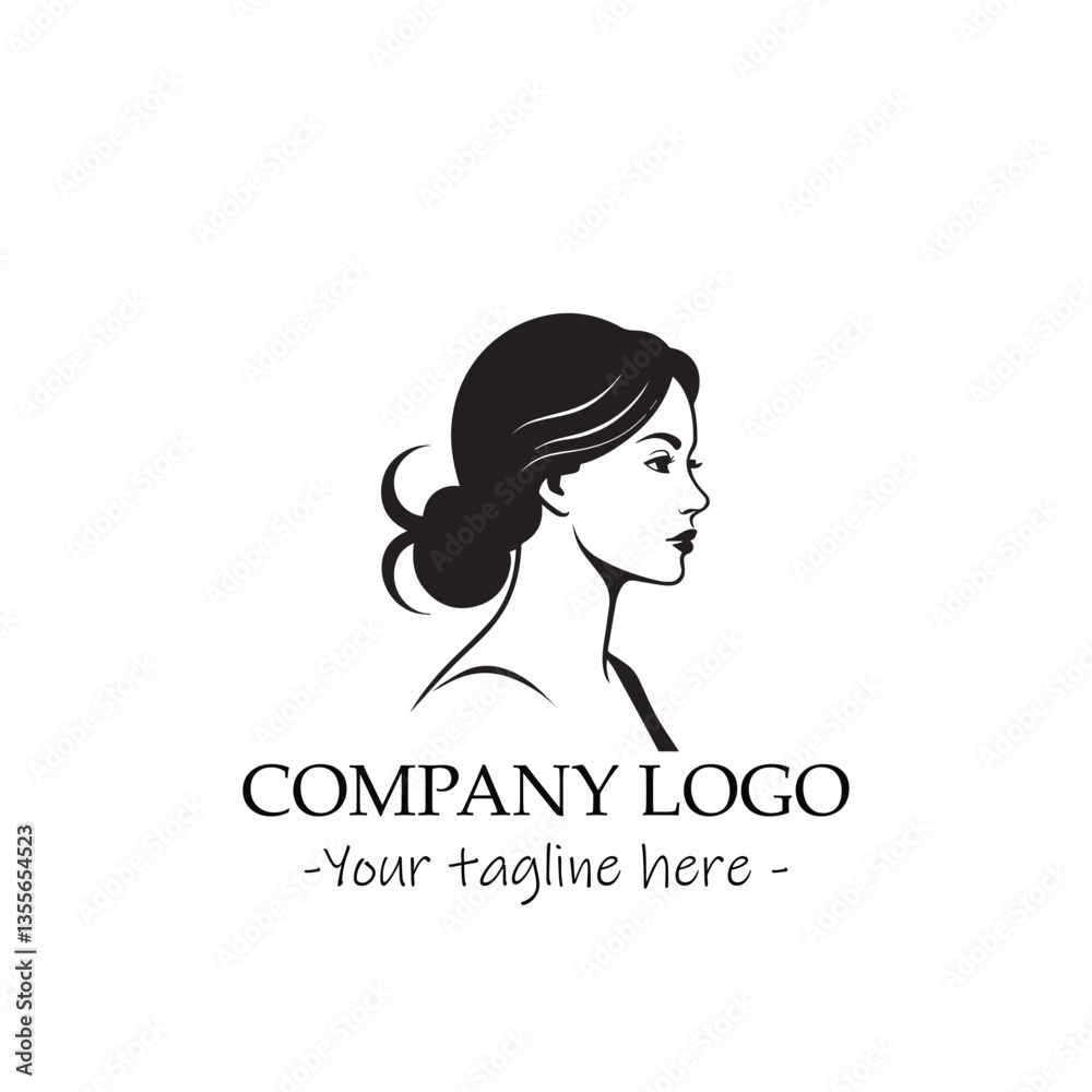 a woman silhouette black and white illustration for logo company vector image a woman silhouette black and white illustration for logo company vector image