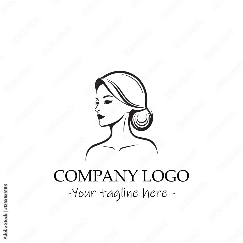a woman silhouette black and white illustration for logo company vector image a woman silhouette black and white illustration for logo company vector image