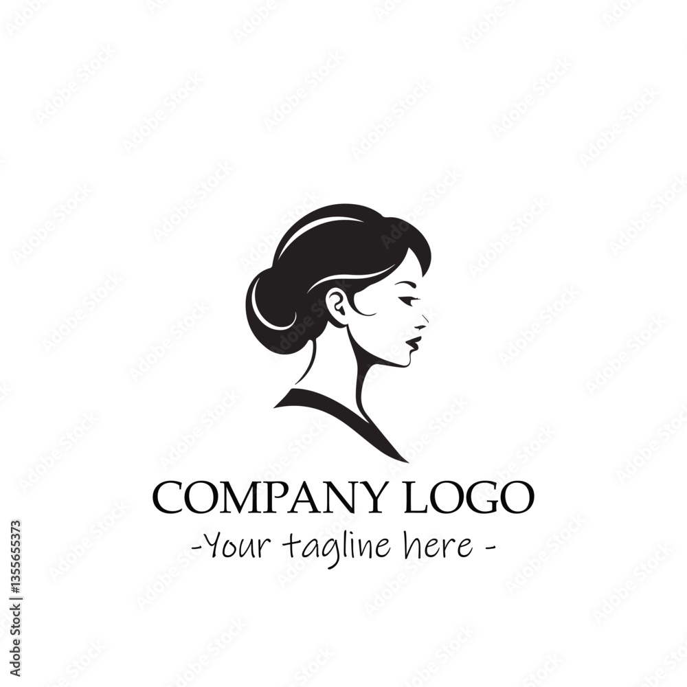 a woman silhouette black and white illustration for logo company vector image a woman silhouette black and white illustration for logo company vector image